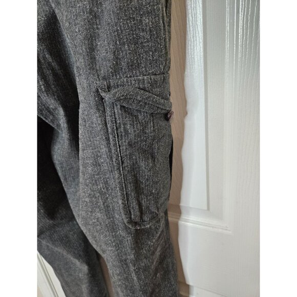 Ralph Lauren Chaps Pants Mens 38x30 Black Corduroy Thick Cargo 90s - Picture 9 of 11